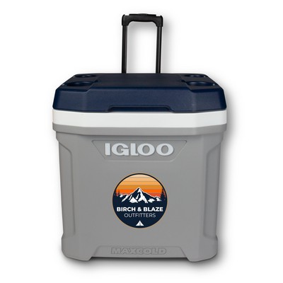 IGLOO MAXCOLD LATITUDE 62 QT ROLLER COOLER (Carbonite/Aegean Sea)