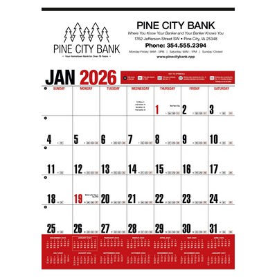 HotLine® Products Yearly Record® Red Calendar