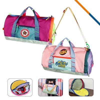 VividSack Foldable Color Block Duffel Bag