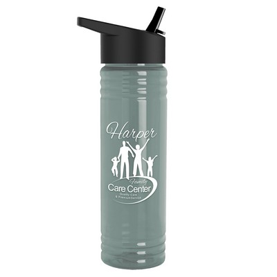 Garyline® Slim Fit RPET Bottle with Flip-Straw Lid - 24 oz.