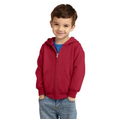 Port & Co™ Toddler Core Fleece Full-Zip Hooded Sweatshirt.