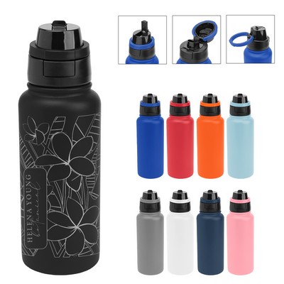 32 Oz. Full Laser Pop Sip & Chug Recycled Stainless Steel Bottle