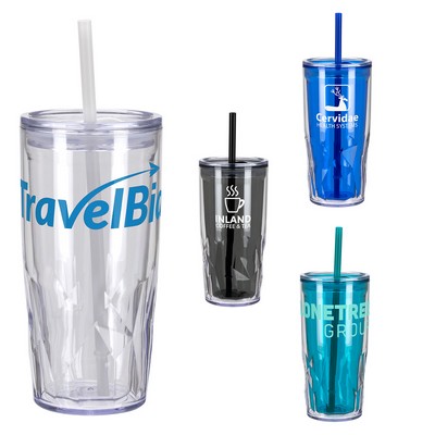 Luster 16 oz 2-in-1 Recycled Acrylic Straw Tumbler