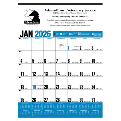 HotLine® Products Yearly Record® Blue Calendar