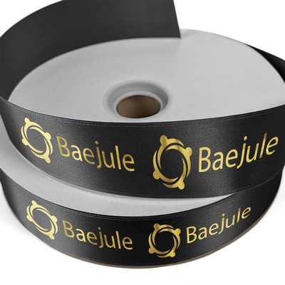 1 1/2" Badge Satin Ribbon - 25yrd Roll- Foil Print
