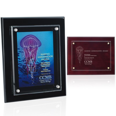 JAFFA® Floating Glass Plaque - 8" x 10"