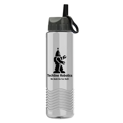 Garyline® Wave Tritan® Bottle with Ring-Straw Lid - 24 oz.
