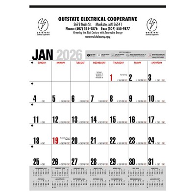 HotLine® Products Yearly Record® Gray with Red Calendar